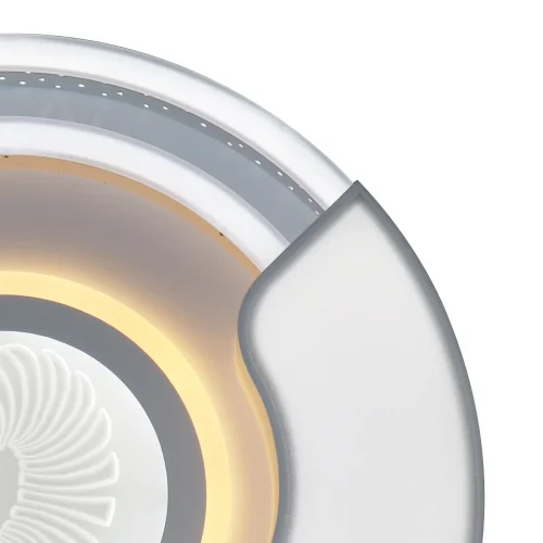 Люстра потолочная с пультом LED LAMPS 81088 Natali Kovaltseva белая на 1 лампу, основание белое в стиле хай-тек с пультом фото 4